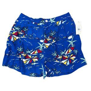 Brixton Womens Riviera Shorts Surf The Web Blue Butterfly & Palm Print L (see ma
